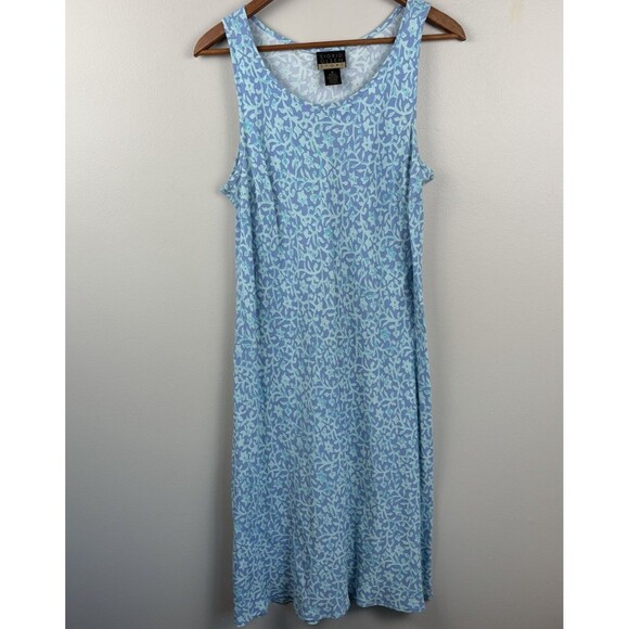 Sigrid Olsen Sport Blue Floral Shift Medium Dress Tennis Pickleball Athleisure - Picture 2 of 8